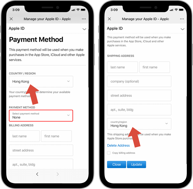 成功修改更新 Apple ID 地區/国家和付款信息